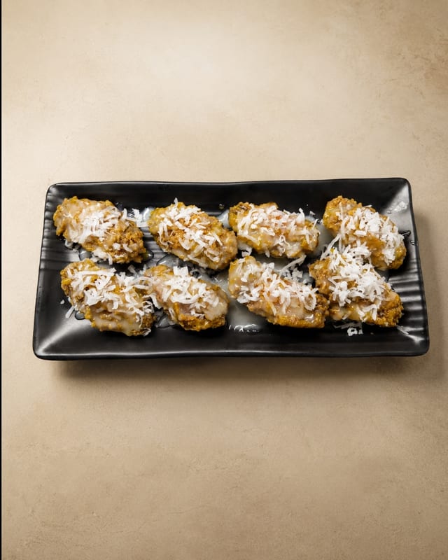 Golden Coconut Crunch Chicken.