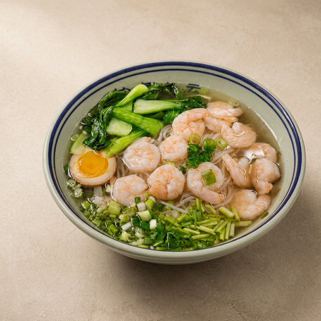 Shrimp Rice Noodle Soup.