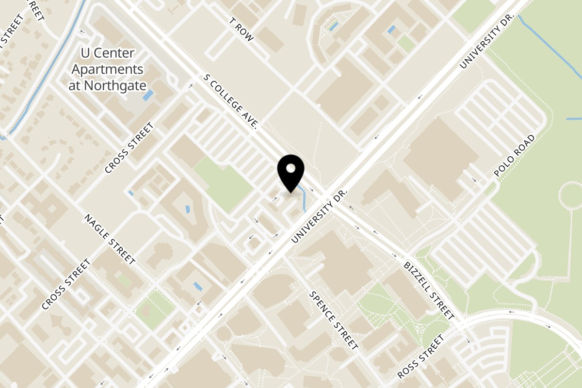 Map showing the location of Mai Shan Yun on 103 College Ave in College Station